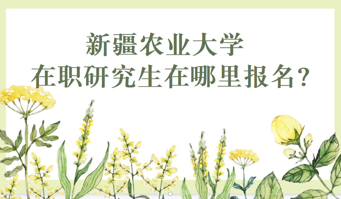 新疆農(nóng)業(yè)大學(xué)在職研究生在哪里報(bào)名